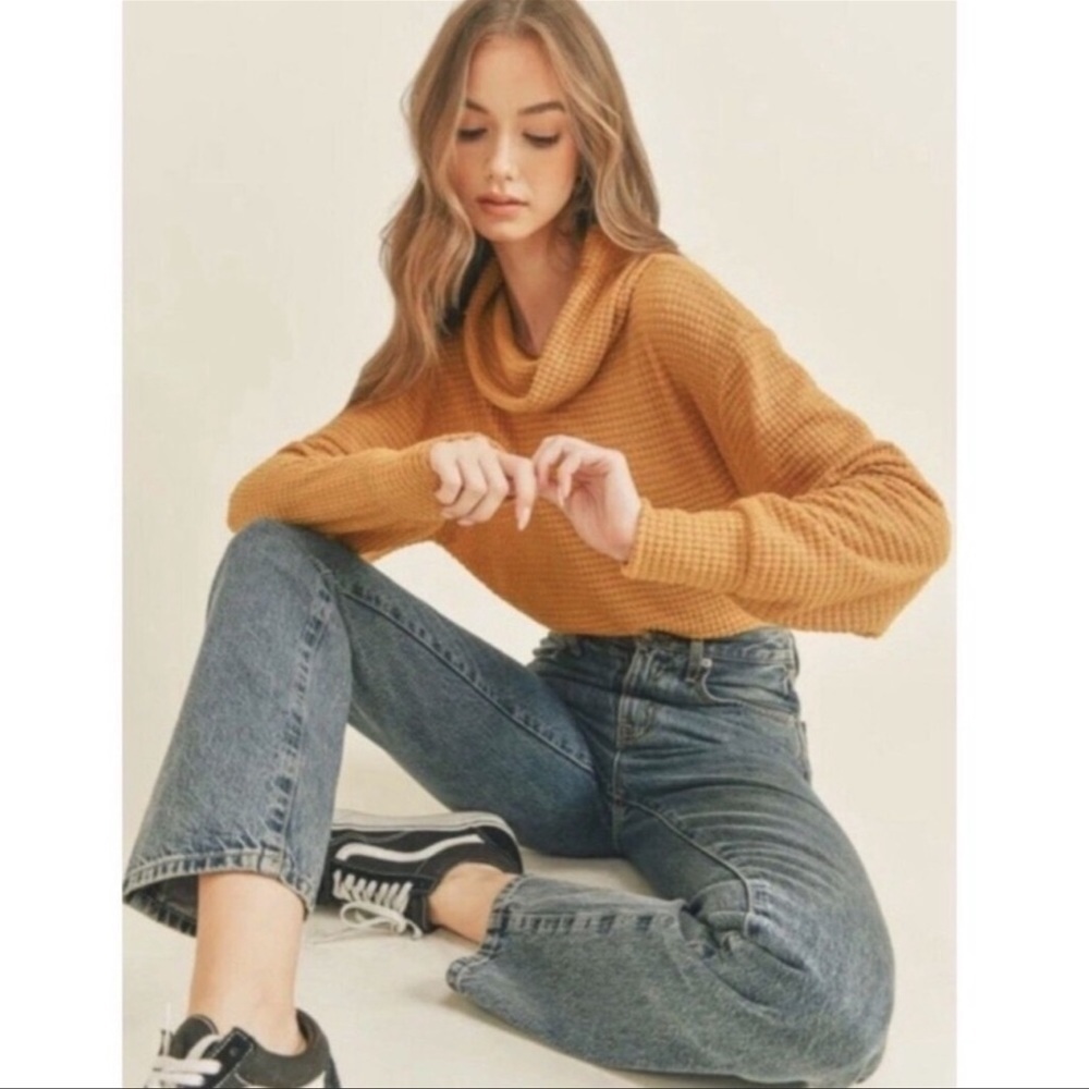 NWT Free People Juicy Long Sleeve Waffle Knit In Canyon Moon